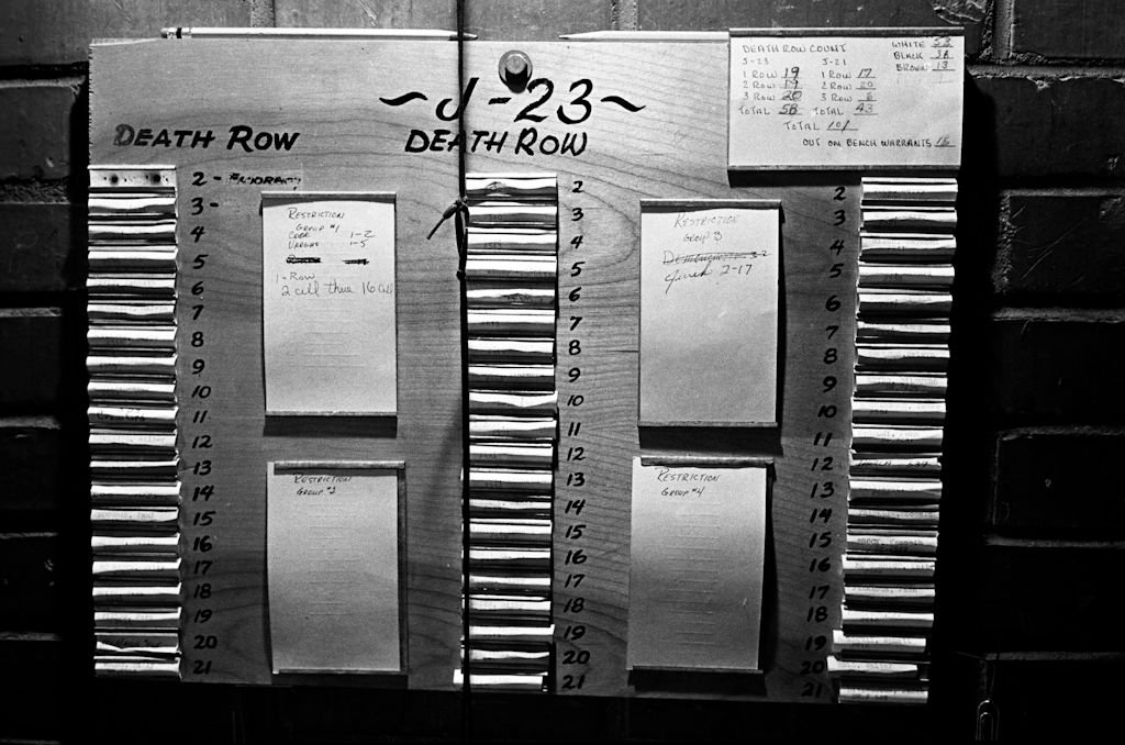 Death row reader board showing my cell locked down due to an assault against me.