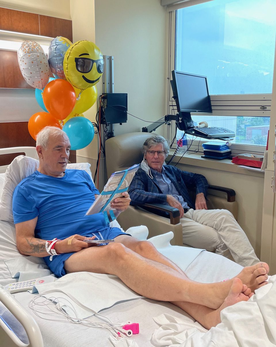 Former trial attorney and friend Paul Nugent brings the <i>Texas Court of Criminal Appeals'</i> majority opinion finding me "Actually Innocent" to my hospital room.