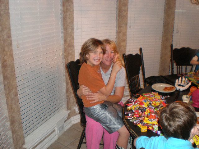 KJ with Mom after Halloween.